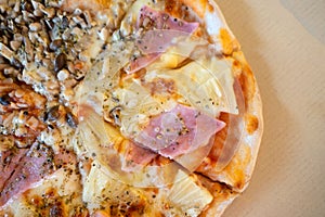 Closeup fresh Italian PizzaÂ , Traditional pizza